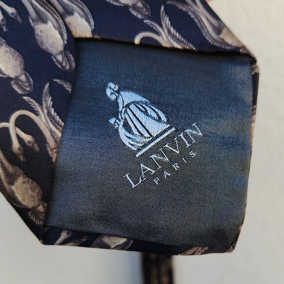 Lanvin Paris Swan Silk Tie - Picture 4 of 7